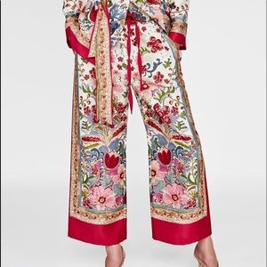 Zara Floral Wide Leg Palazzo Pants
